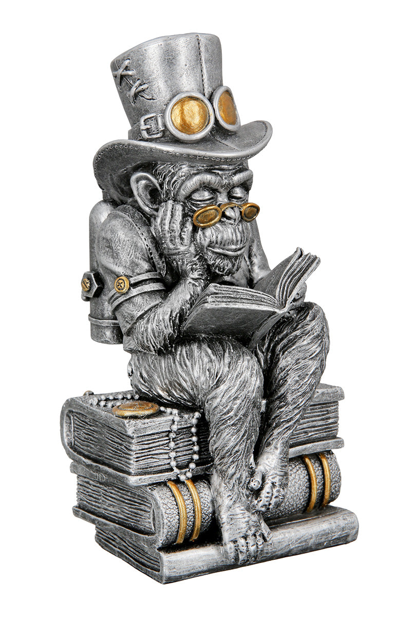 Figurine Monkey "Steampunk reading ape"