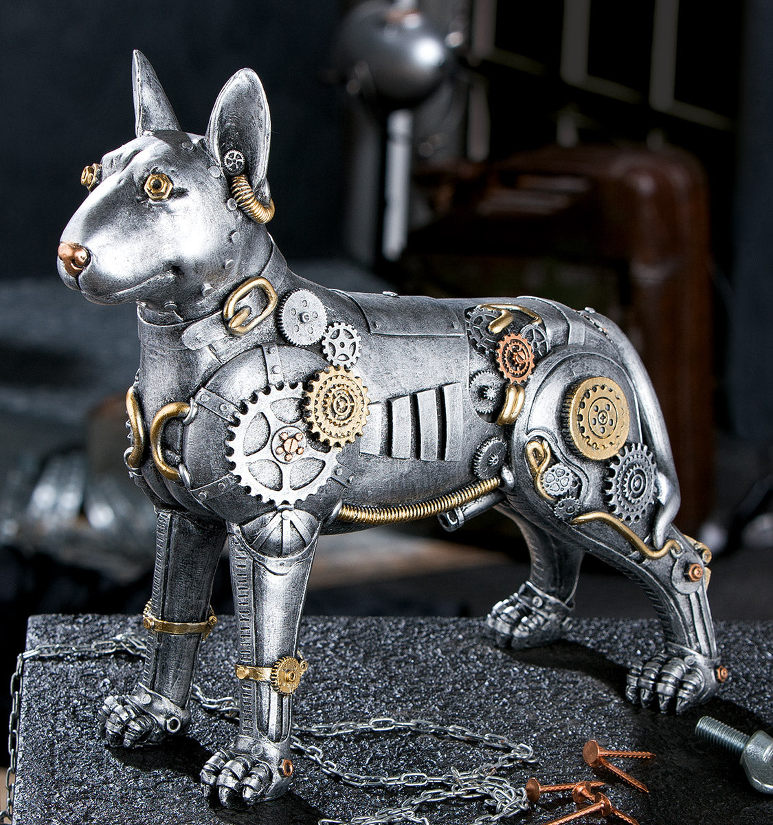 Figurine Pitbull "Steampunk pitbull"