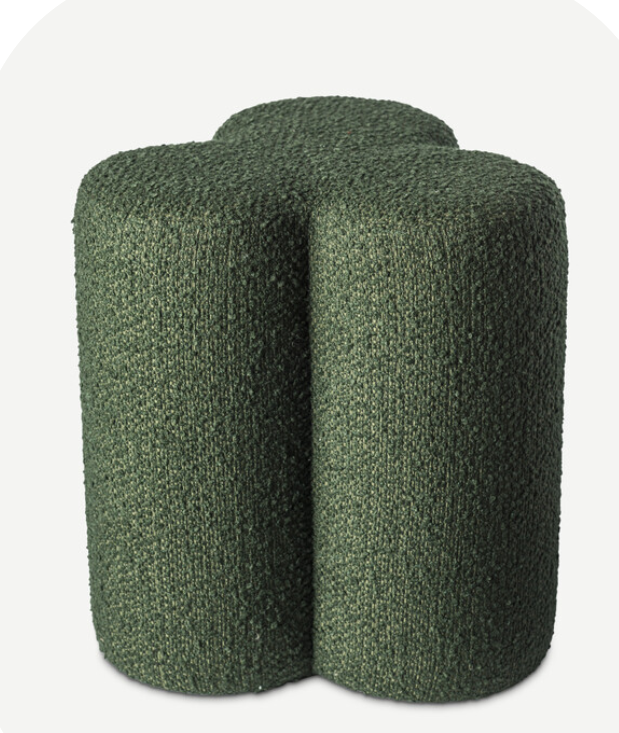 Stool Clover boucle green