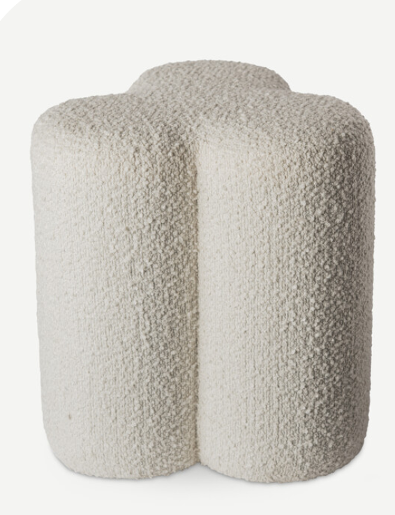 Stool Clover boucle ecru