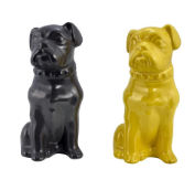 chien assis Jaune ou Gris