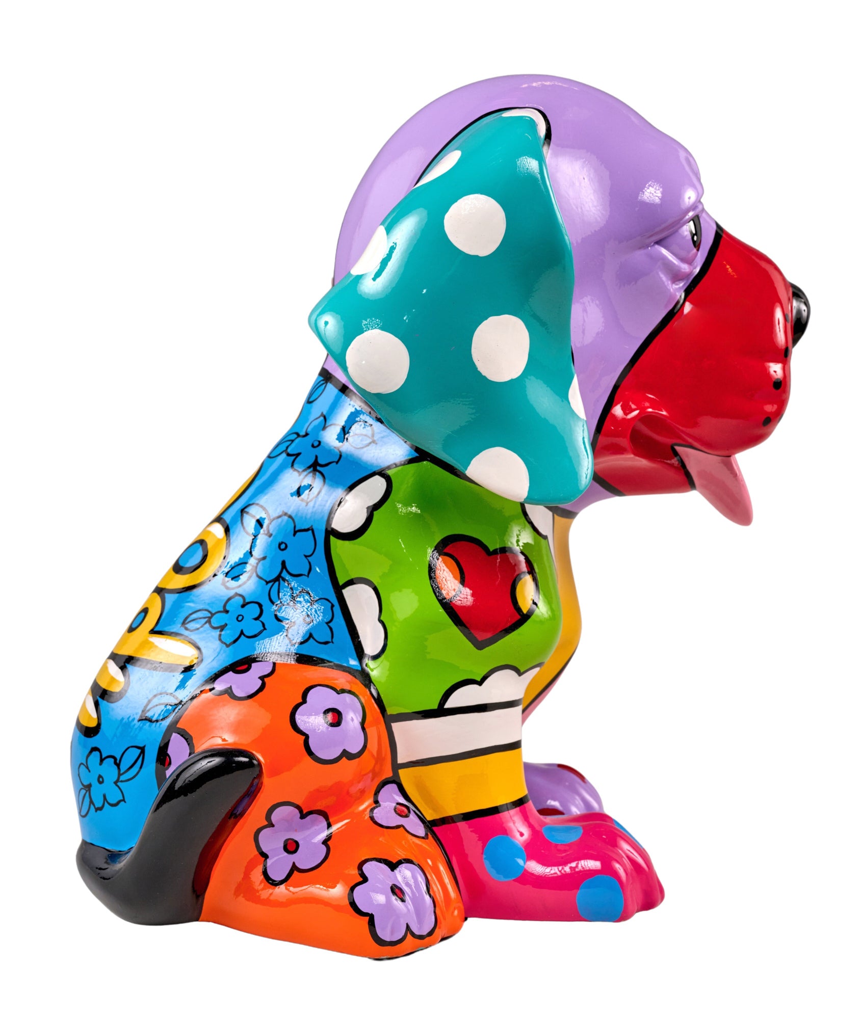 Chien en position assise de style "Pop Art"